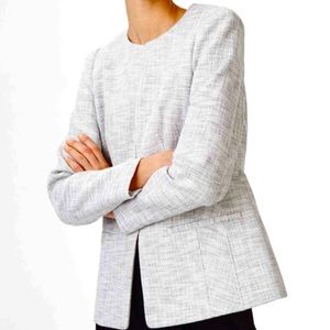 🤍 CLUB MONACO collarless tweed blazer minimal